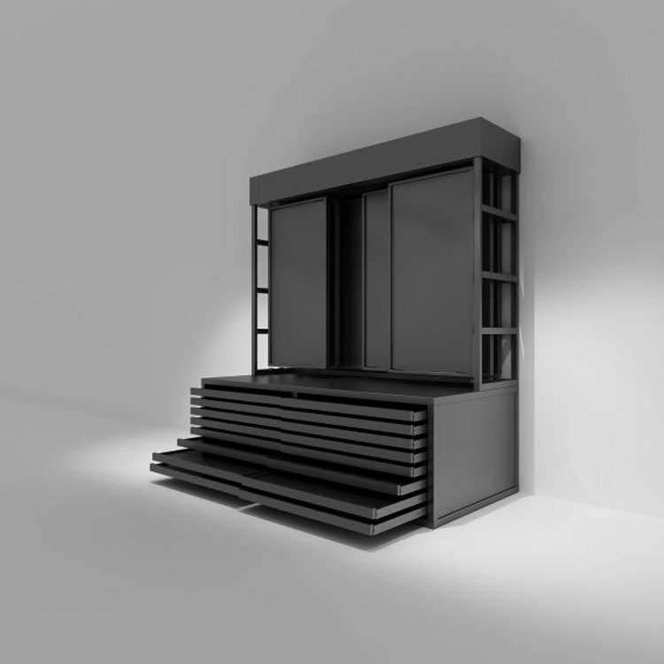 Flachschubladen -Display -Rack